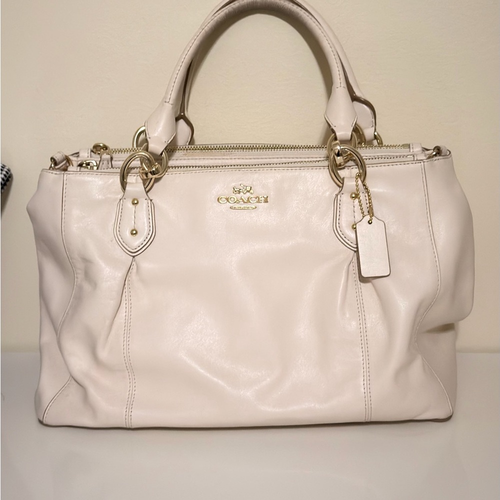 Coach Ivory Leather Satchel